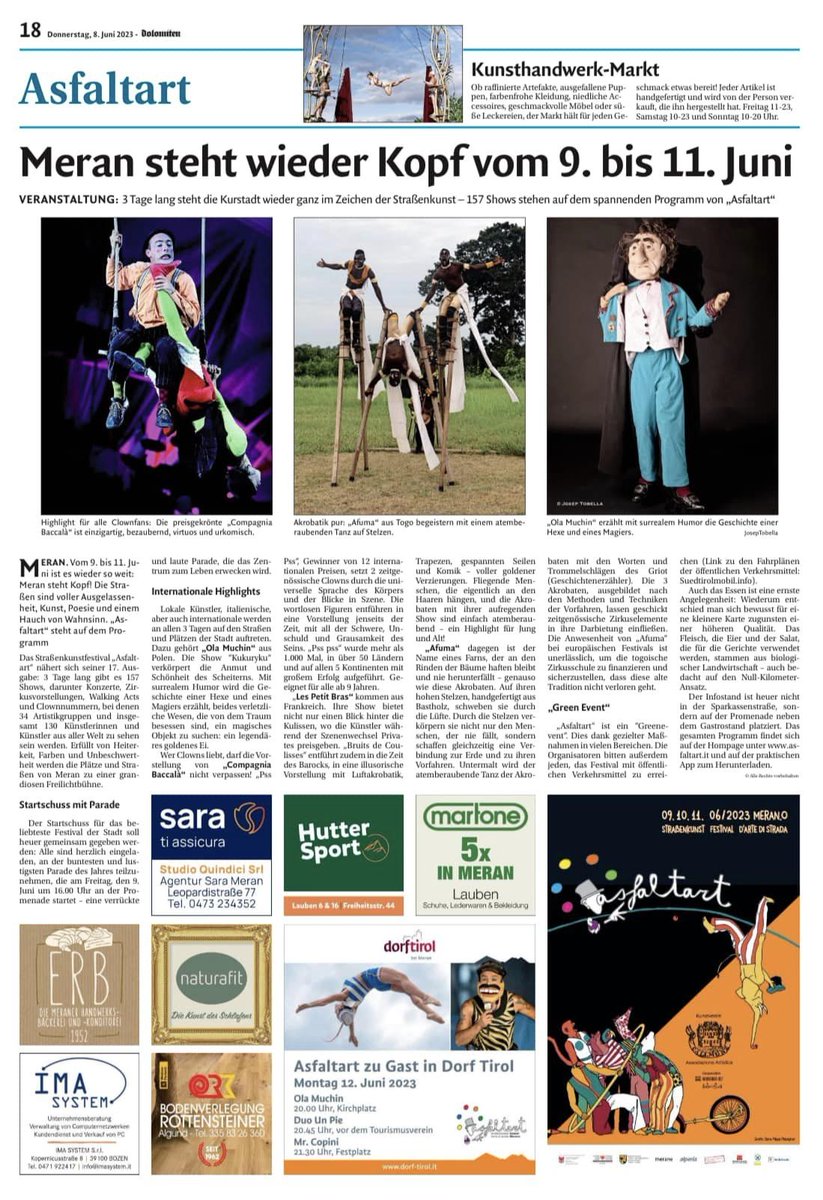 Notre photo dans la presse italienne...