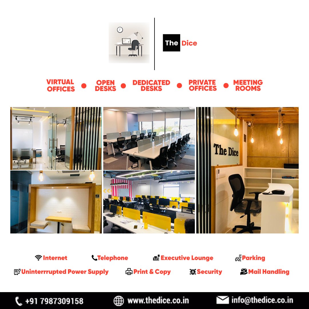 Experience the Freedom of Open Desks, The Commitment of Dedicated Desks, the Boundless Potenial of Virtual Offices and much more! 🌟🕒 

Discover a workspace designed to inspire success & fuel your ambitions only at : The Dice, Indore! 

#VirtualOffice #OpenDesk #DedicatedDesk