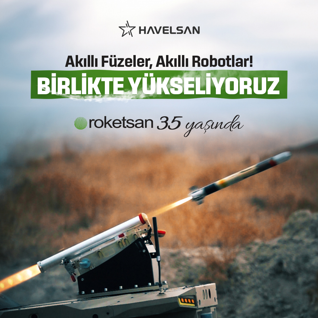 HAVELSAN's tweet photo. Geliştirdiğimiz teknolojilerle de güç birliği yaptığımız kardeş şirketimiz @Roketsan’ın 35’inci kuruluş yıl dönümü kutlu olsun.
#YarınİçinYüksel 🇹🇷🚀
#Barkan #Baha #Sancar #Kapgan #Mete https://t.co/iZqI9d31kf