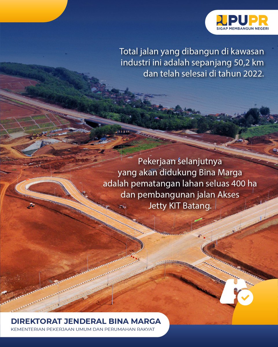 Hai, Sobat Bina Marga! Infrastruktur jalan di Kawasan Industri Terpadu (KIT) Batang ini adalah faktor penting untuk mendukung rencana pemerintah mewujudkan hilirisasi industri serta memulihkan perekonomian loh. Nah, kita lihat yuk seperti apa sih jalan-jalan di KIT Batang ini.