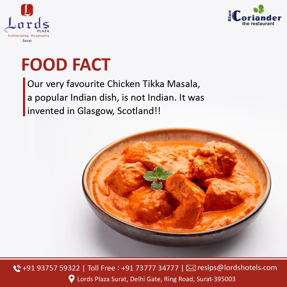 #Food_Fact ........ You didn't know that now did you?

For Bookings/Enquiries Call: +91 93757 59322 | Toll Free : +91 73777 34777
𝐕𝐢𝐬𝐢𝐭 𝐎𝐮𝐫 𝐖𝐞𝐛𝐬𝐢𝐭𝐞: bit.ly/43pPINY

#LordsHotels #food #multicusine #restaurantlife  #muttonbiryani🐐 #chickentikkamasala🍗