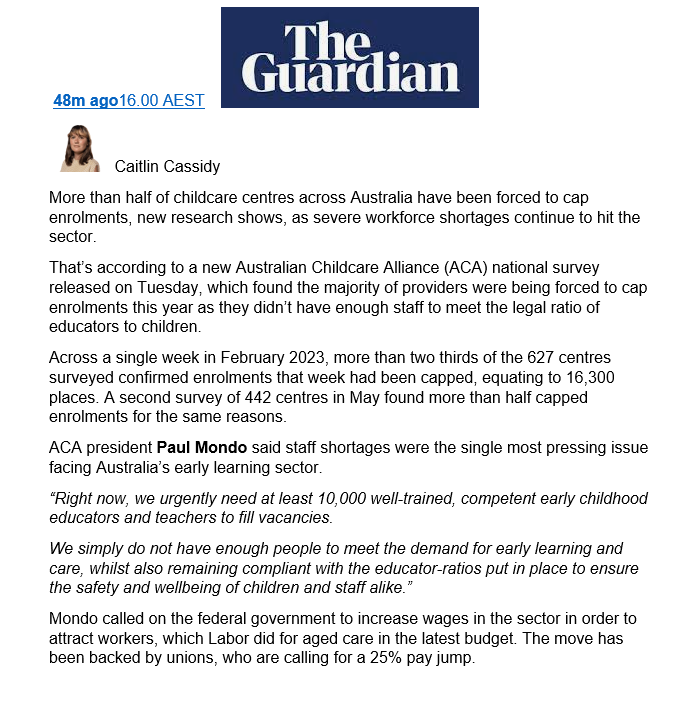 BigBadDenis's tweet photo. "More than half of childcare centres across Australia have been forced to cap enrolments, new research shows, as severe workforce shortages continue to hit the sector."
@ChildcareAus #childcarecentres #Australia #workforceshortages https://t.co/qt0PmdtotE