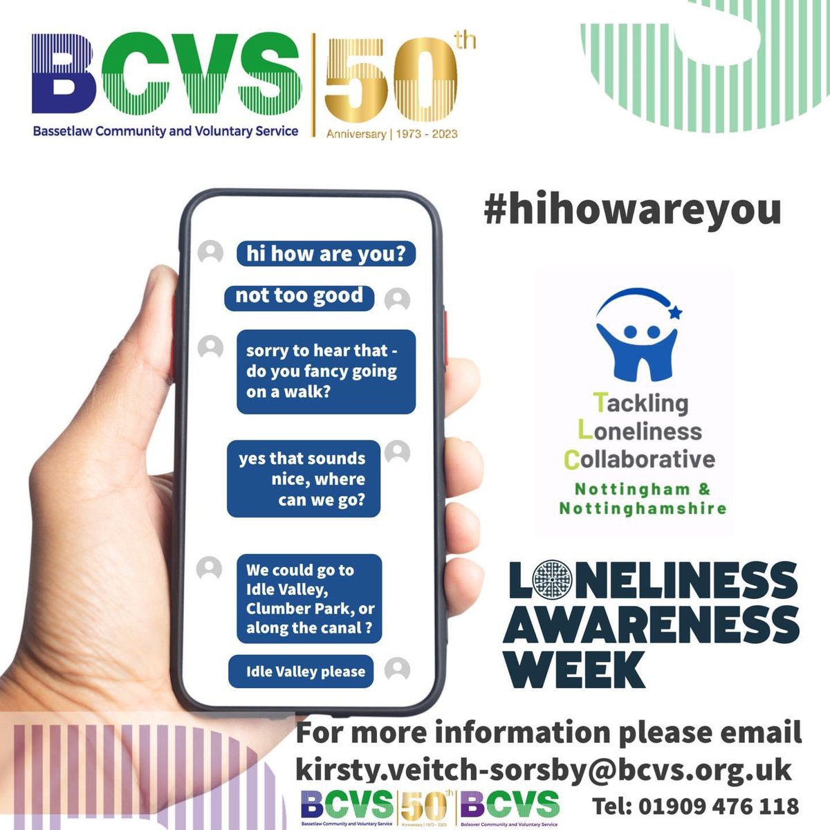 Day #3 for our #lonelinessawarenessweek campaign to encourage more people to start a conversation with #hihowareyou to see where it leads.

This one is suggesting going on a local walk.

There are lots of #walking options in #Bassetlaw.