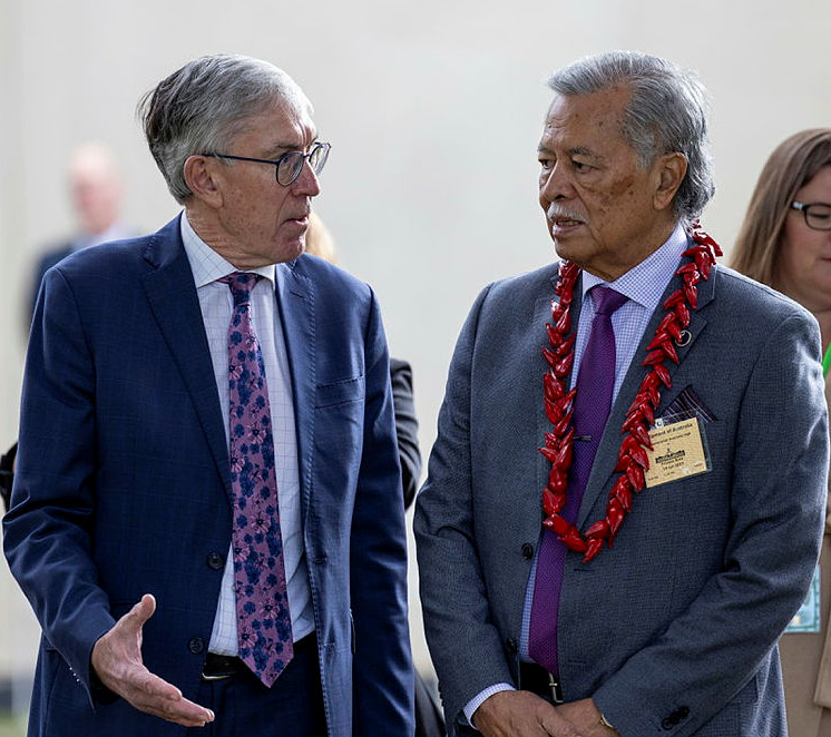 dfat's tweet photo. We welcomed @ForumSEC Secretary General @henrytpuna to Australia and discussed Pacific priorities and the 2050 Strategy for the Blue Pacific Continent.  

Australia is a proud founding member of the Pacific Islands Forum. We are stronger together. https://t.co/IlQr2kRpMf