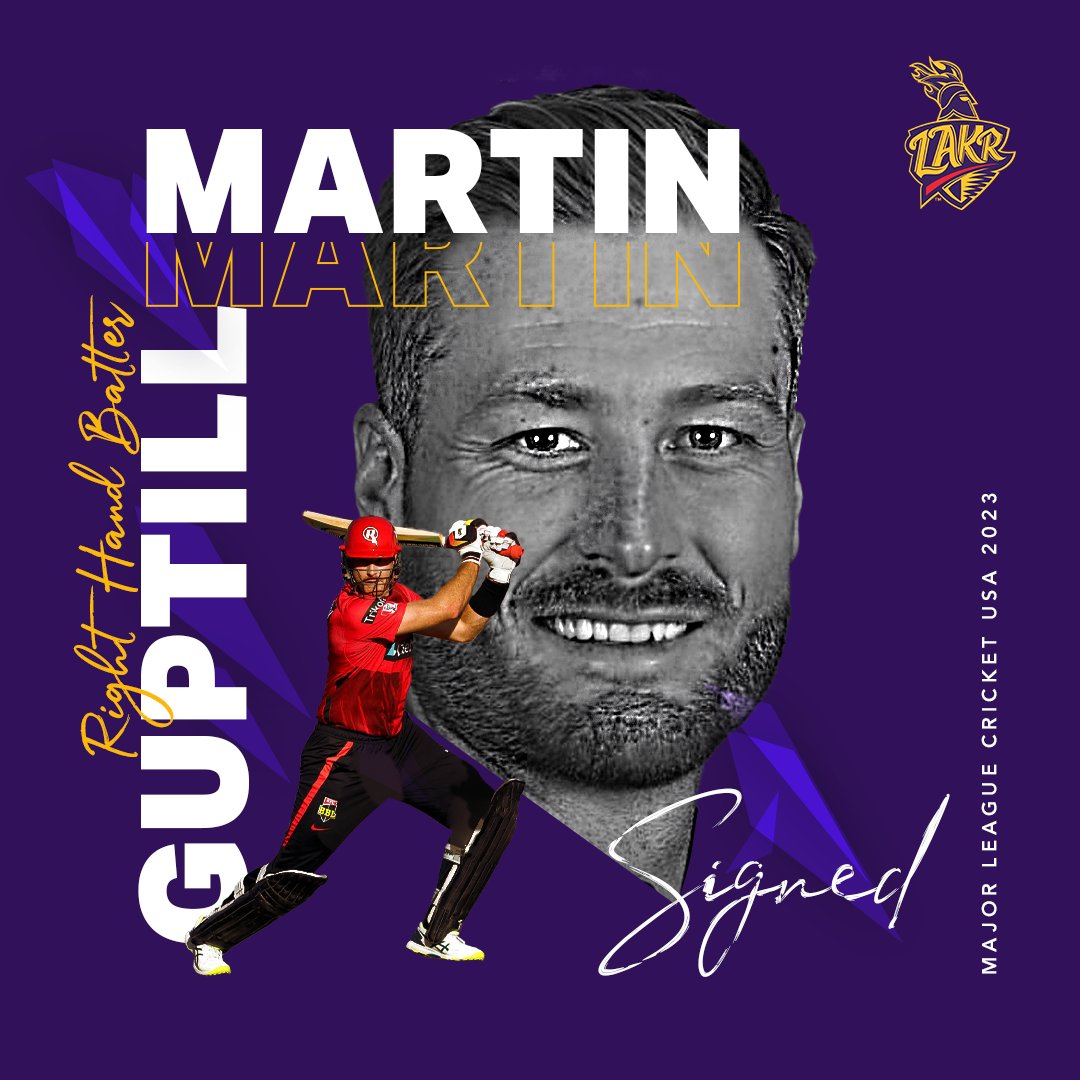 Brace yourselves for the game-changer, Martin Guptill. Welcome to the family @Martyguptill🏏 #WeAreLAKR #KnightRiders #GalaxyOfKnights