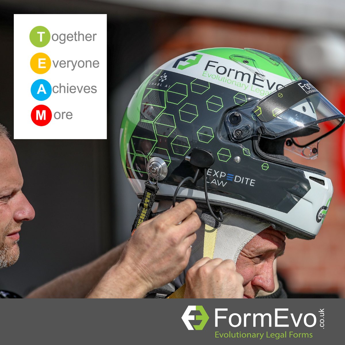 'Teamwork makes the dream work' was very true of #FormEvo Clark Racing at #OultonPark, but a pivotal moment as a team of #legaltech sponsors, #lawfirm guests demonstrating a true spirit of #determination, #resilience and #teamwork in never giving in. #FormEvo  #SDLT  #legaltech