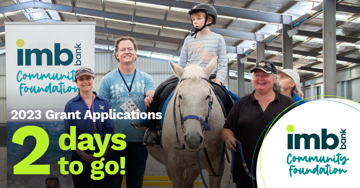 Don't miss out on your chance to share in $700K in community grants. Apply at imb.com.au/community-foun… before 5pm Friday, 16 June. We  would love to hear how you're making a difference in your community. 

#IMBBankCommunityFoundation #IMBCommunity #grants #closingsoon