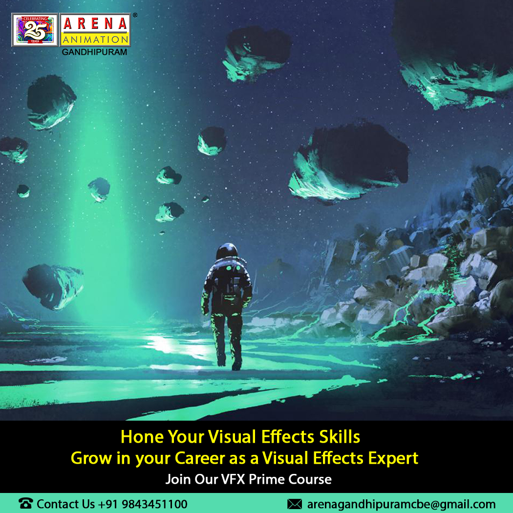 Our course provides knowledge about various concepts of advanced 3D animation including 3D basics, digital modeling, digital sculpting, texturing 3D models, 3D character animation, match moving, camera tracking, and digital compositing.
#VisualEffect #arenaanimationgandhipuram