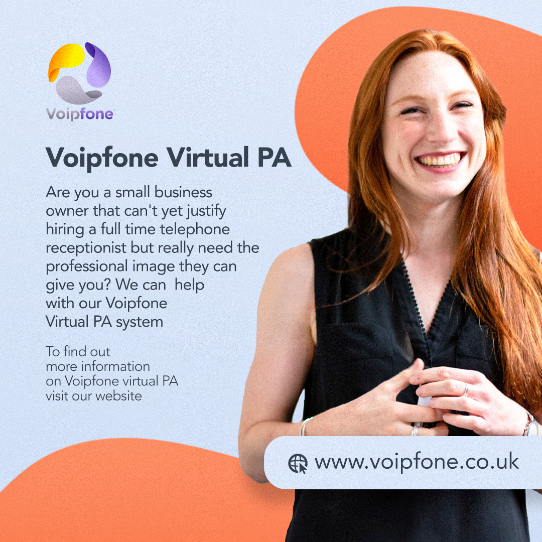 Voipfone's tweet photo. Our Voipfone PA service is flexible, easy to use and very low cost.

📌Professional UK-based staff.

📌Never late, off sick or on holiday.

📌No contracts or set-up fees.

☎️Call us on 0345 868 5555 

💻https://t.co/LFyIlnvJUL 

 #Voip #voipfone #business #home #homeworkers https://t.co/Hp4dxxI5ct