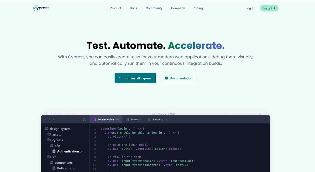 MoinFranko's tweet photo. FYI: Automatisierte Frontend-Tests mit @Cypress_io
Overview by @erdmannfreunde:

https://t.co/eTX7klGU3m https://t.co/ZOgzTAwxsb