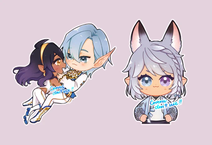 Recent chibi commissions   #commisionsopen #vtuber #pngtuber #ffxiv #emotes