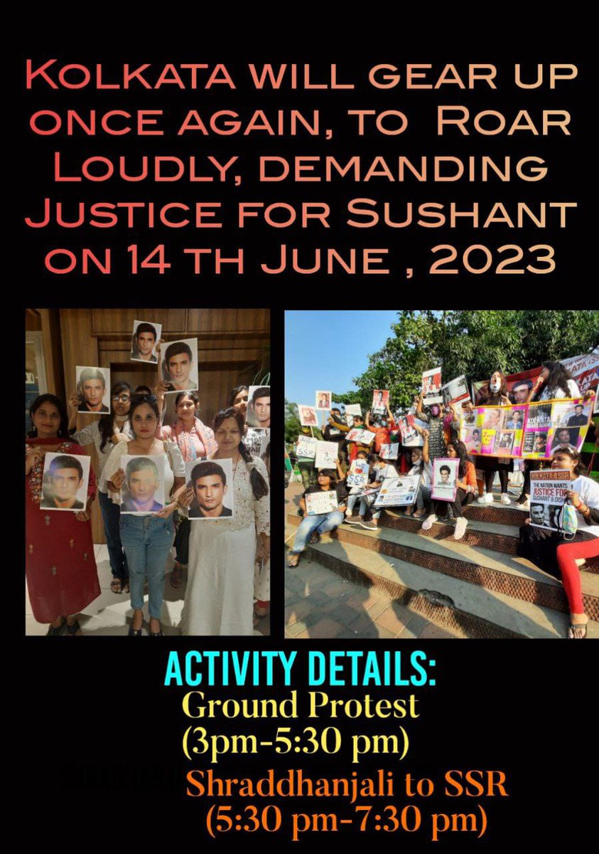 Keptune2's tweet photo. Kolkata Warriors are ready to raise their voice once again Justice4SSR 🙌 

3years Of Injustice To Sushant 
@withoutthemind
 @divinemitz @shwetasinghkirt 
@varunkapurz @IamChaitali321 @MadhumitaroyC @AshutoshSureka6 https://t.co/mXug401sqd