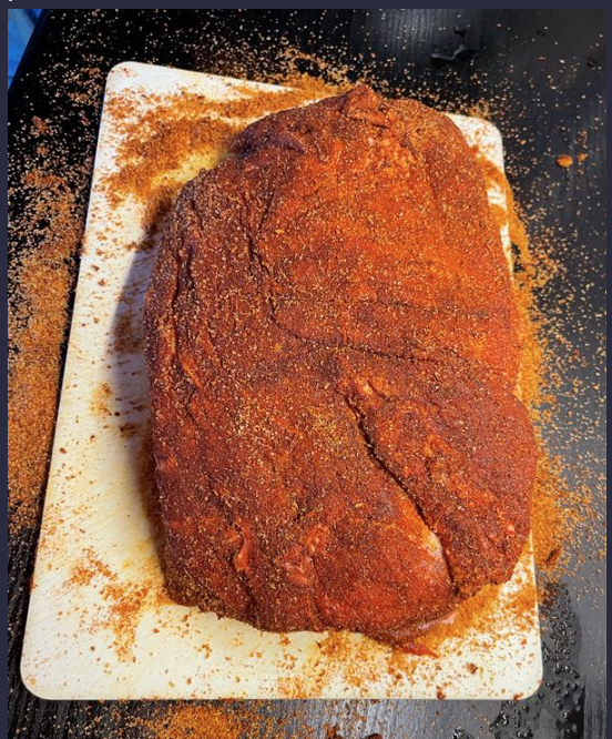 Prepping a nice piece of meat.  #bbq #pulledpork #yum #meat #Kamado