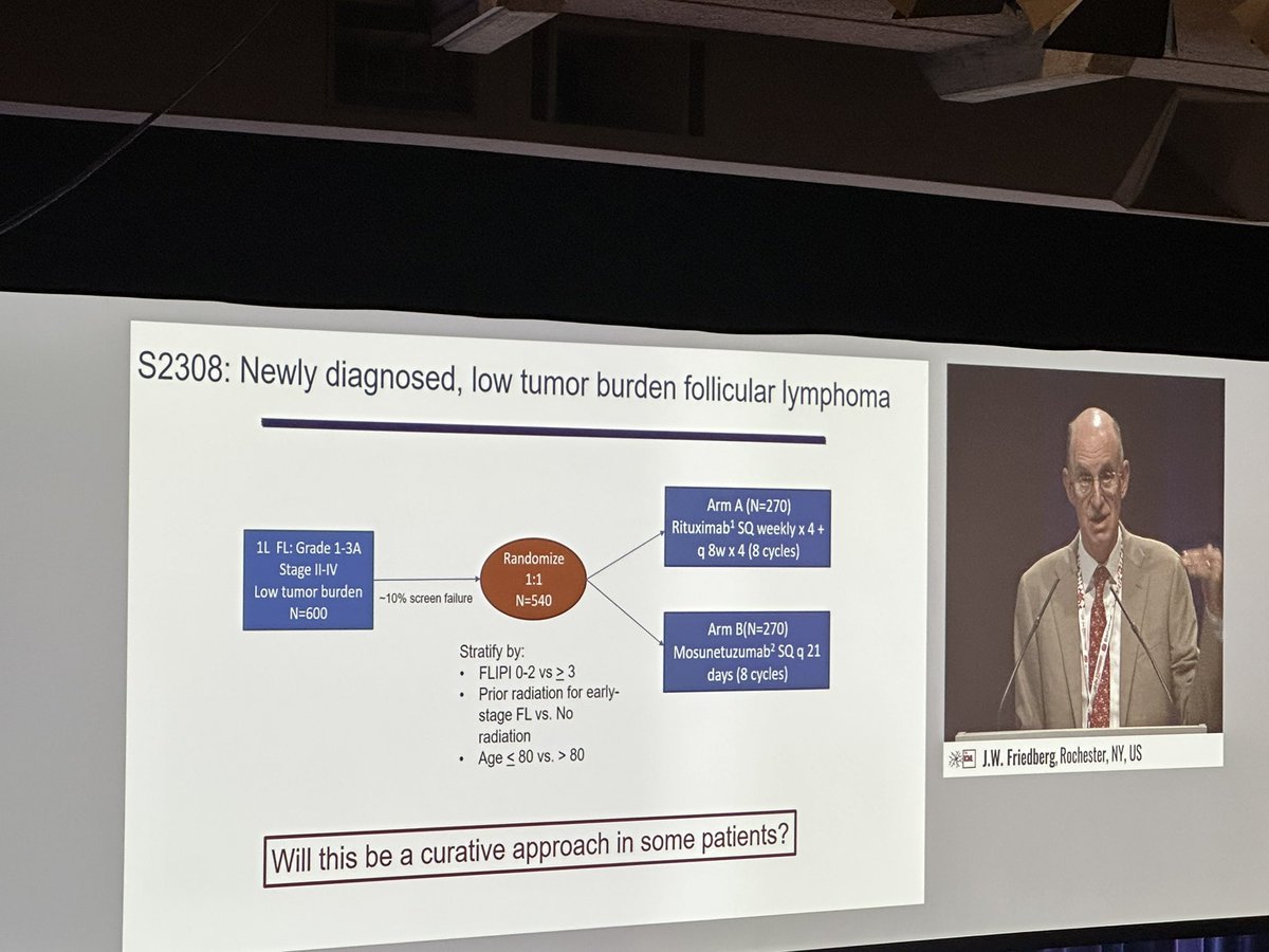 Great talk on Follicular lymphoma by Dr JW Friedberg: time to really think of “cure” in Follicular Lymphoma: bring on the head to head antibodies to clinical trails to give us an answer. #ICML2023 #follicularlymphoma #bispecificantibodies