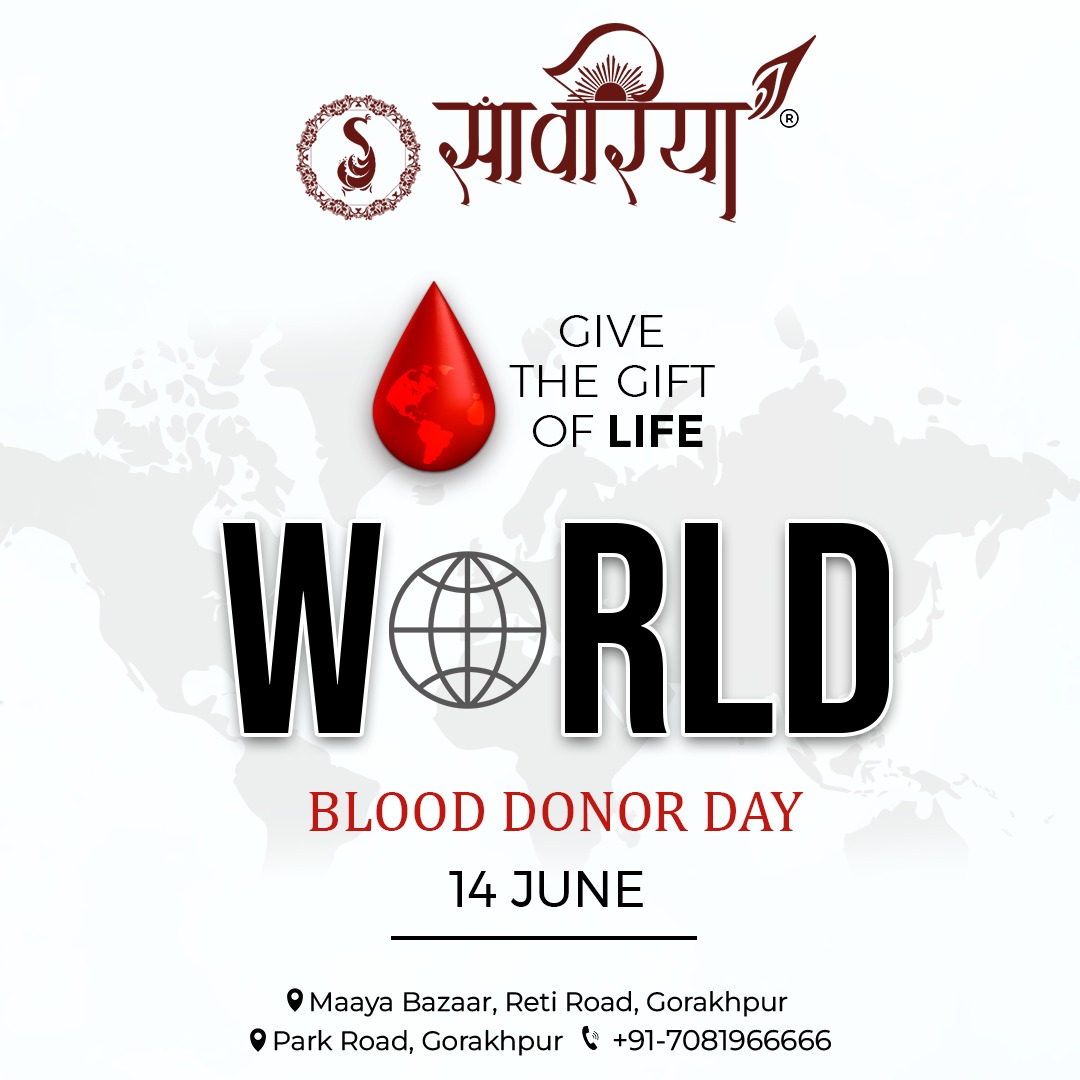 GIVE THE GIFT OF LIFE.
Happy World Blood Donor Day!

#sawariya #worldblooddonorday #savelife #donateblood #savealife #savehumanity #positiveimpact #fashionforward #gorakhpur #sarees #lehengas #suits #shirting