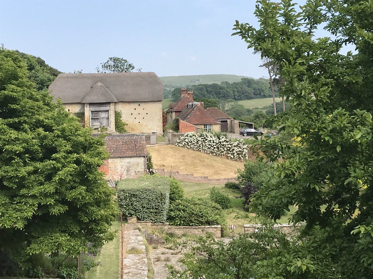 #HillfortsWednesday
Mappercombe Manor opened its garden last week. The view from which encompasses both Shipton and Eggardon Hillforts. What is more was that a Spitfire flew over at low altitude whilst we were there.