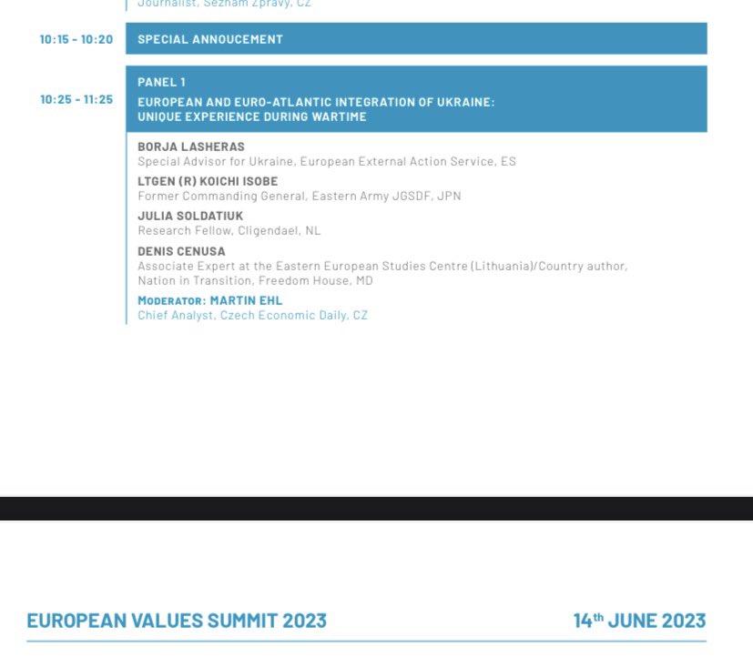 Looking forward to great discussions on #Ukraine, at the #EVSummit2023 here in Prague, with @MartinCZV4EU @DionisCenusa and other colleagues hosted by @_EuropeanValues