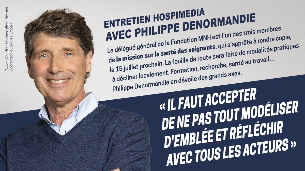 #MissionSDS | Entretien entre l’équipe @HOSPIMEDIA (@ClemNayrac) et @PhDenormandie autour de la feuille de route de la mission ministérielle 'Santé des soignants - Innovons et agissons ensemble' portée par la Ministre déléguée @AgnesFirmin. 🔗 hospimedia.fr/actualite/inte…