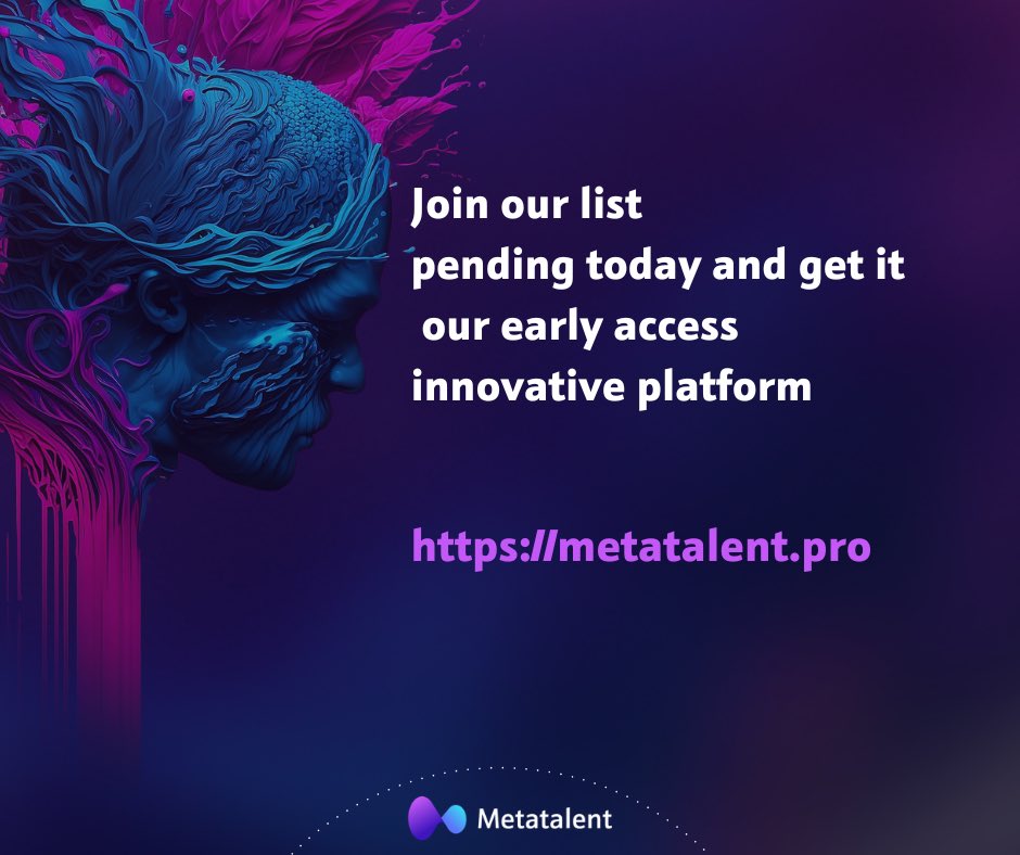 Join our waiting list today for early access to our innovative web3 talent connection platform. #talent #platform #wait #list #nft #BlockchainArt #btc