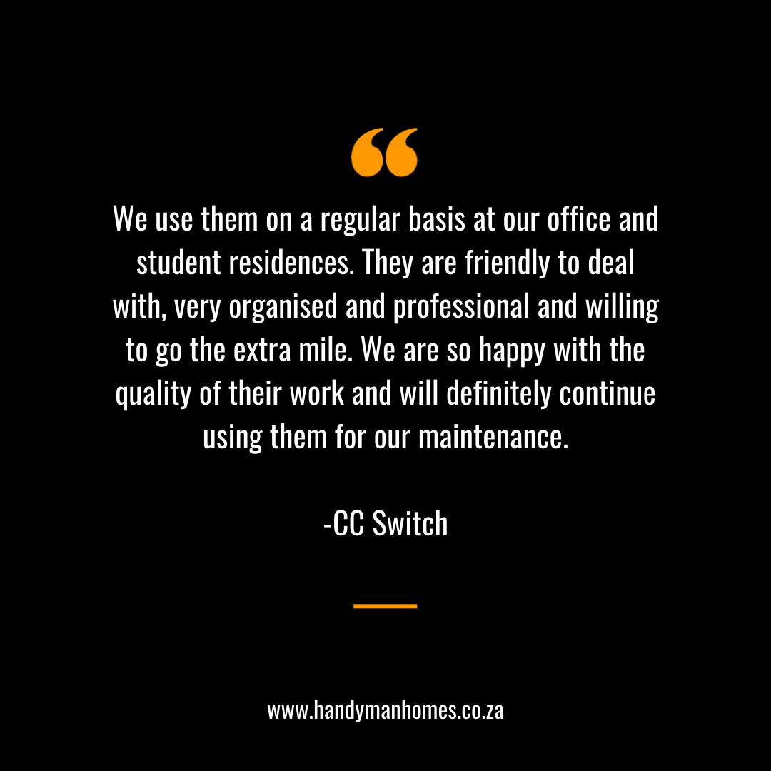 Your amazing reviews mean the world to us!

handymanhomes.co.za

Our sincere gratitude for the incredible support and kind words. 

#HandymanHomes #CustomerAppreciation #Grateful #PositiveReviews #ExceptionalService #ThankYou #HappyCustomers #ReviewUs #ShareYourExperience