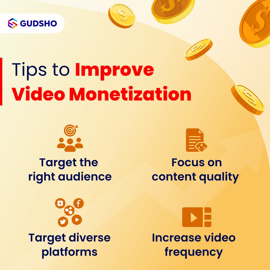 GudShoVideo's tweet image. Monetize Like a Pro: Expert Tips to Skyrocket Your Revenue! 💼💰

#GUDSHO #monetization #videomonetization #tips #videoplatform #vod #stream