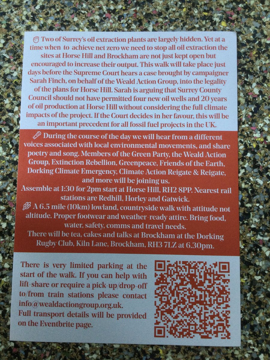 hollycorner's tweet photo. Join our walk in support of Sarah’s court case re #HorseHill emissions. #Reigate #Horley #Dorking #Brockham @yourtownreigate @LoveReigate #counthecarbon #shaletrail #ClimateAction https://t.co/eYiCCSFeHh