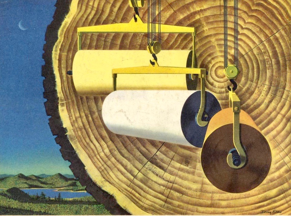 LRonLacy's tweet photo. In #JUNE 1958
‘Paper . . . all wrapped up with progress’
Illustration by Dean Ellis (1920-2009)
#illustration #illustrationart #illustrationartists #DeanEllis https://t.co/bECwt0qpLj