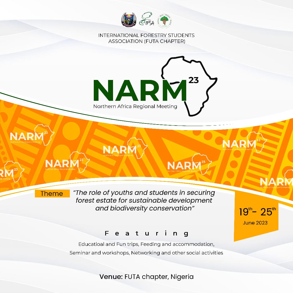 IFSAFutaNigeria's tweet photo. Northern African Regional Meeting 2023 features
A thread
@IFSA_NARM @IFSAdotnet @futa_tv @FutaBro @FUTAkure 
@Brika_boy @ElijahOwoyemi https://t.co/ary0Nb7mGM