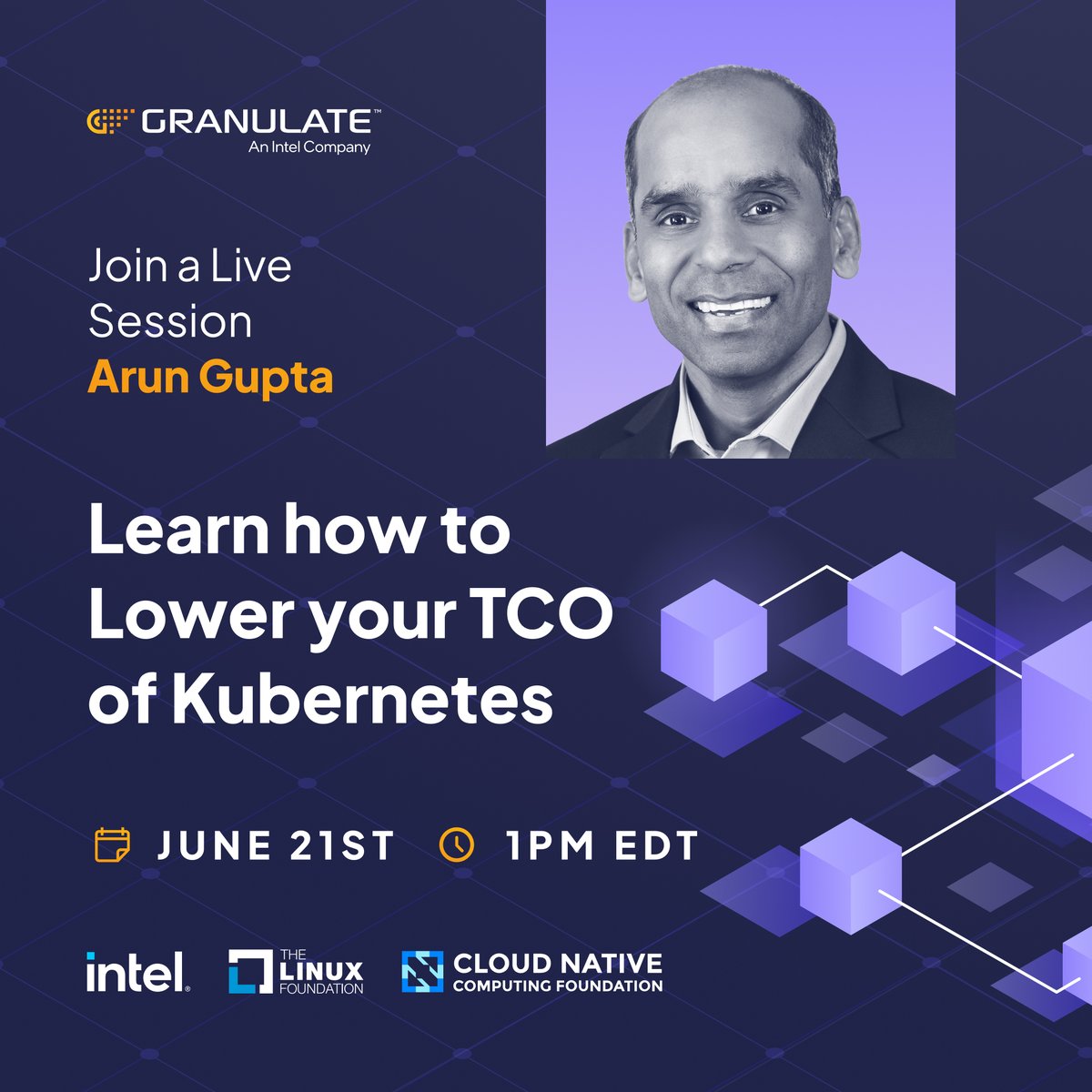 ⭐Join us live to understand how to lower your TCO of #Kubernetes⭐
Together with <a href="/arungupta/">Arun Gupta</a> we'll discuss:
💡The fundamental shift to holistic #K8s optimization
💻 Present methods that fit this approach
➡ What the next era of K8s has in store.
Sign Up: learn.granulate.io/lower-your-tco…