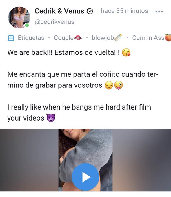 We Are Back! 😈 @venusafroditahd https://t.co/y5yaK7AXAx<a class="tags" href="/tag/venusafroditahd">@venusafroditahd</a><a href="/tag/goodmorning"class="tags"><span>#goodmorning</span></a><a href="/tag/adultsocialnetwork"class="tags"><span>#adultsocialnetwork</span></a>