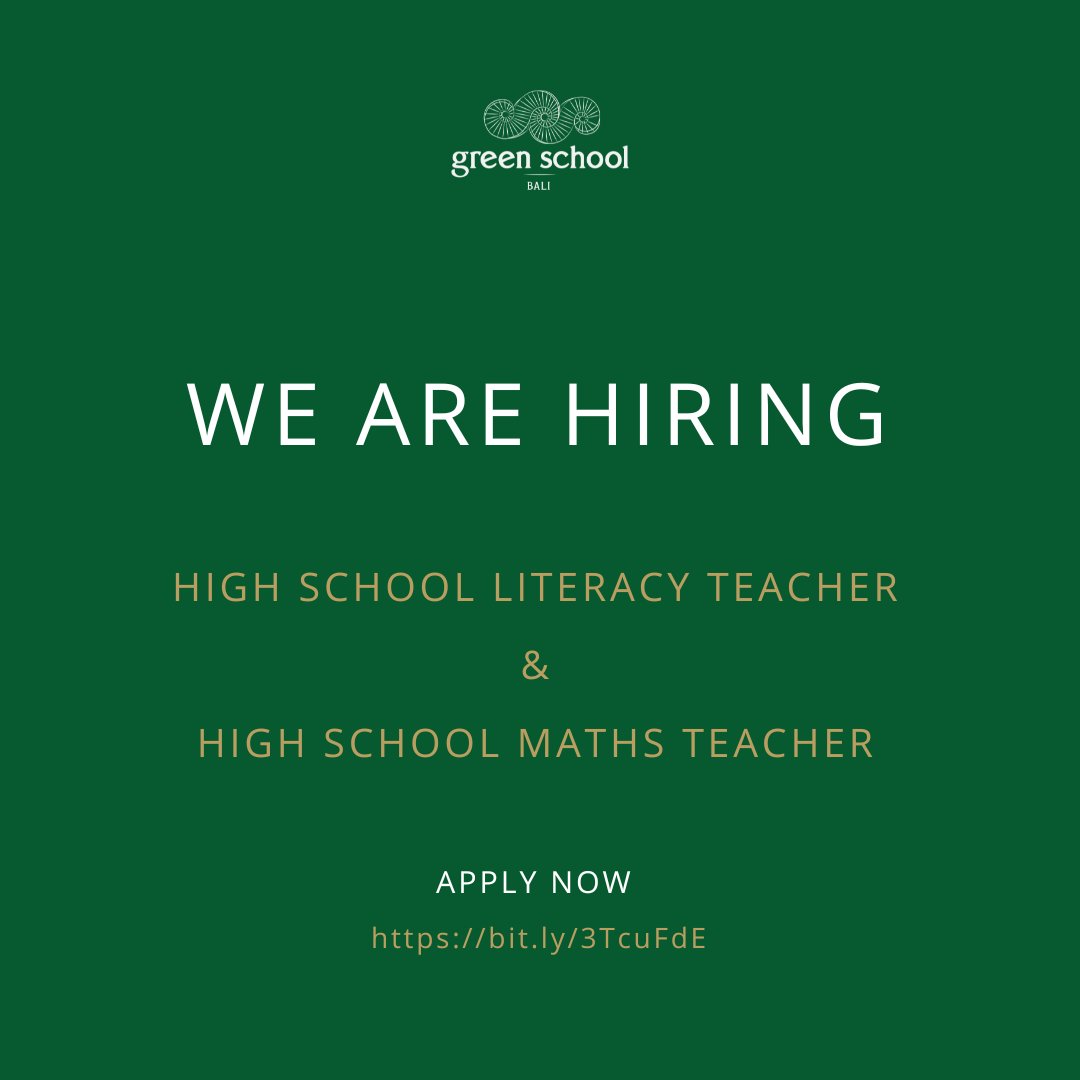 We're #Hiring! Is it your dream to be part of a school where the environment is at the center of of how we educate learners for life? Do you believe in fostering learners' curiosity, wellbeing &amp; connectedness to our planet?

If yes, consider applying here: bit.ly/3TcuFdE