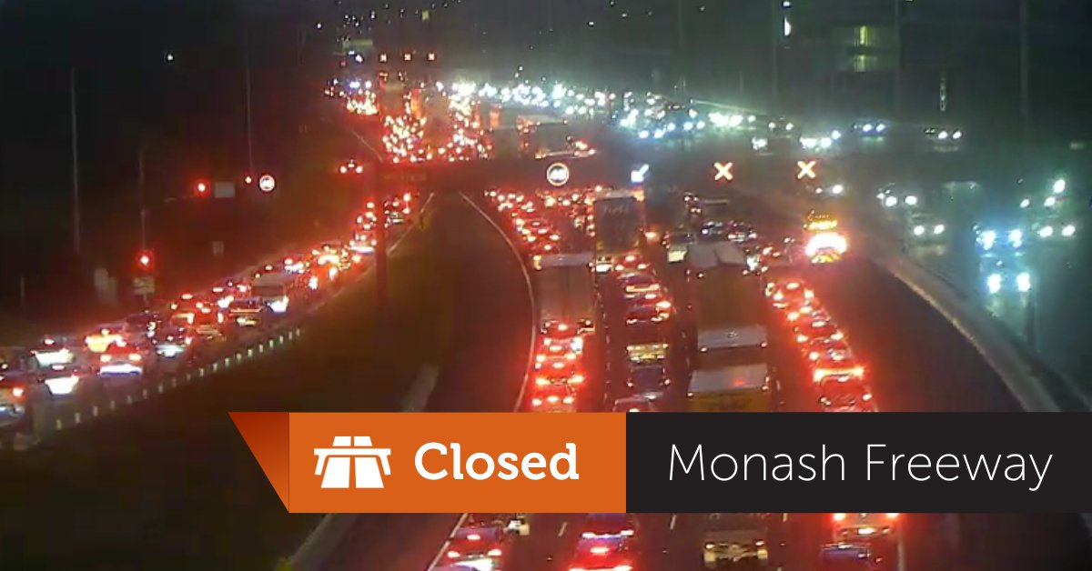 All inbound lanes of the Monash Freeway are closed between Forster Road and Warrigal Road, due to a police incident. Heavy delays are building quickly. Exit the Monash as early as possible and use the Princes Highway, Wellington Road or Ferntree Gully Road. #victraffic