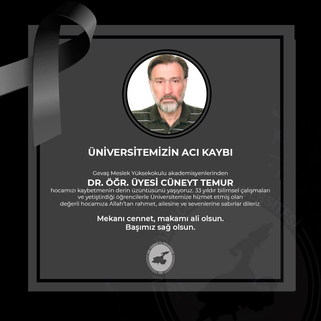 Üniversitemizin Acı Kaybı

#VanYYÜ #VanYüzüncüYılÜniversitesi