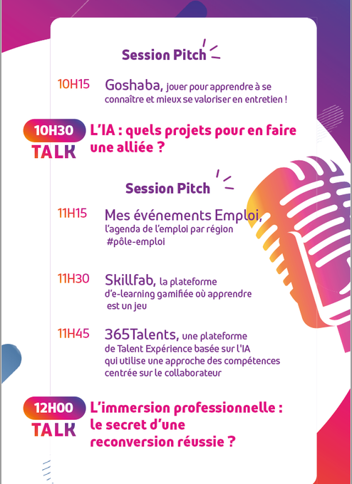 RenaudCharlesFT's tweet photo. #AvecPôleEmploi à #Vivatech
H-30 minutes pour la session #pitch de @GoshabaJobs
RDV à 10h15-Stand B28- avec #Goshaba pour apprendre à se connaître et mieux se valoriser en entretien par le jeu📷⤵️
A retrouver sur https://t.co/8qNOIxJfKe
#compétences #gamification https://t.co/MzmkLiipkt