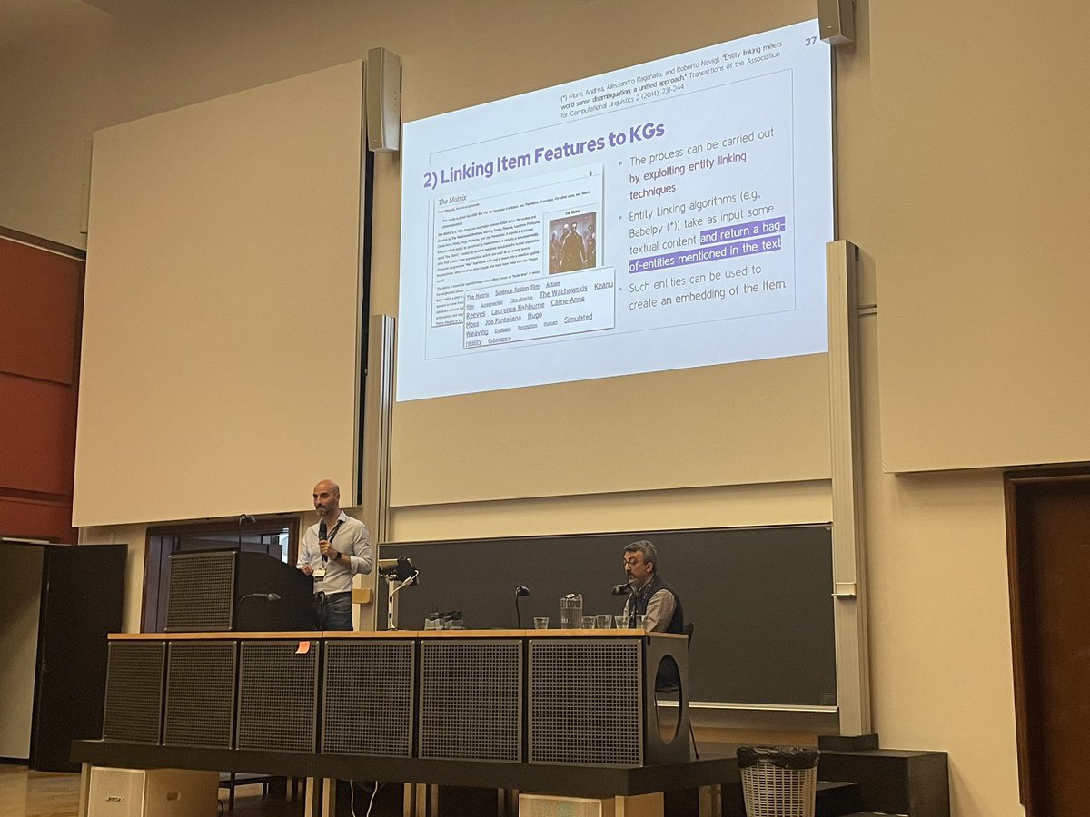 Toine Bogers (@toinebogers) on Twitter photo Day 3 of the 2023 RecSys Summer School in Copenhagen! First up on today’s menu: knowledge-based recommendation by <a href="/pasqualelops/">Pasquale Lops</a> and <a href="/marcommis/">Marco de Gemmis</a> ! #rsss2023 #recsys Day 3 of the 2023 RecSys Summer School in Copenhagen! First up on today’s menu: knowledge-based recommendation by <a href="/pasqualelops/">Pasquale Lops</a> and <a href="/marcommis/">Marco de Gemmis</a> ! #rsss2023 #recsys