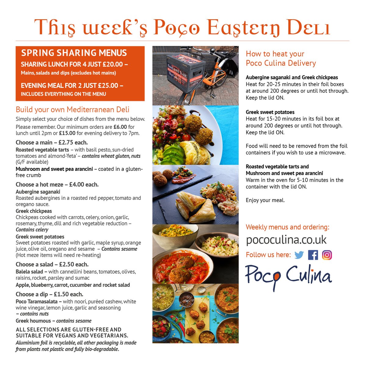 SUNSHINE JUST HAS TO MEAN A POCO MEDITERRANEAN HOME DELIVERY

Perfect for sharing! And even more perfect for eating outside on a sunny evening.

It is the turn of TEWKESBURY • BISHOPS CLEEVE • GOTHERINGTON • CHELTENHAM

Please order here:
pococulina.co.uk/home-work-deli…