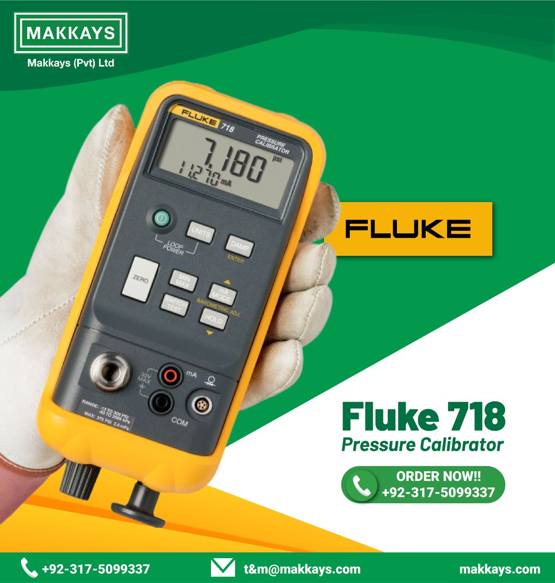 The #Fluke 718 Pressure Calibrator provides a total pressure calibration solution for transmitters, gauges, and switches.
#electricalequipment #electricalequipment #technicalservices #testinginstruments #testandmeasurement #electricservices #mechanicalservices #equipment #makkays
