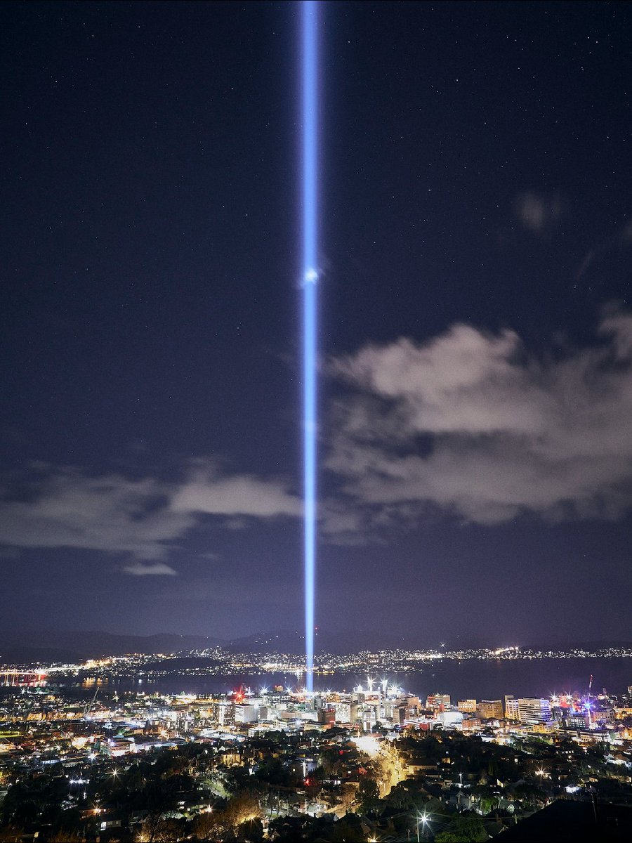 Back to where it (pretty much) began. spectra beams from Dark Park sunset–sunrise until Sunday. Image: spectra, 2018, Ryoji Ikeda