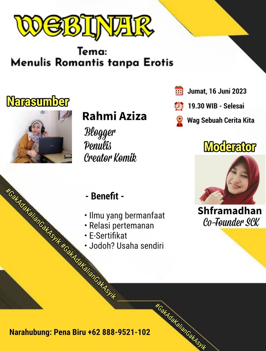 SCK768's tweet photo. Assalamu'alaikum wa rahmatullahi wa barakatuh
Selamat siang
Salam silaturahmi buat para pencinta literasi 🙏

Yang mau ikutan, silakan hub narahubungnya. Terima kasih 🙏 https://t.co/t8fr3tM1jA