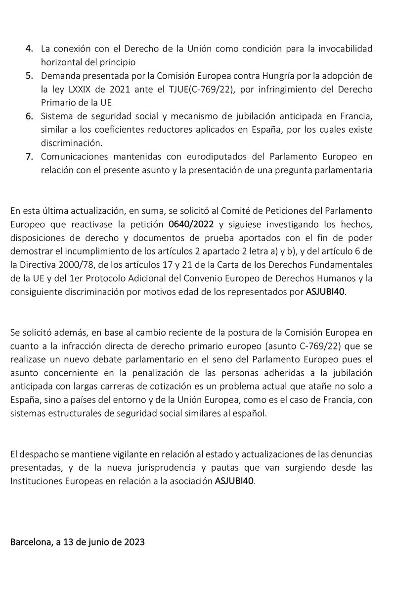 asjubi40's tweet photo. ¡Últimas noticias! 
El despacho de abogados de @navascusi nos informa sobre la actualización de los trámites realizados en Europa para @ASJUBI40. 
➡️RETUITEA esta información. Gracias. 
 #DerechoInternacional #ASJUBI40 https://t.co/cPs2ygtfTW