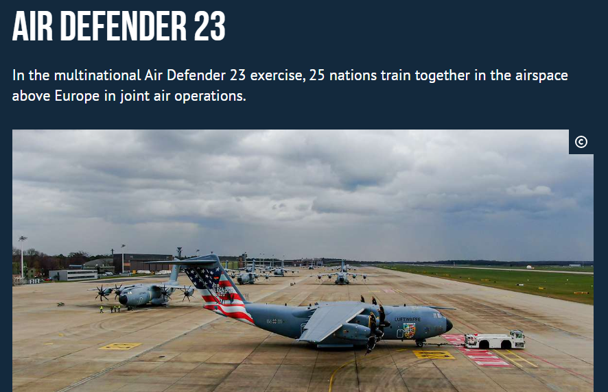 milemissionsgap's tweet image. Germany is currently hosting #AirDefender2023 a massive @NATO exercise of air forces. German MPs asked about its climate footprint, the answer? 35,000 tCO2e, which makes its 10 days equivalent to the annual emissions of 19,450 European cars.  dserver.bundestag.de/btd/20/062/200… 1/2