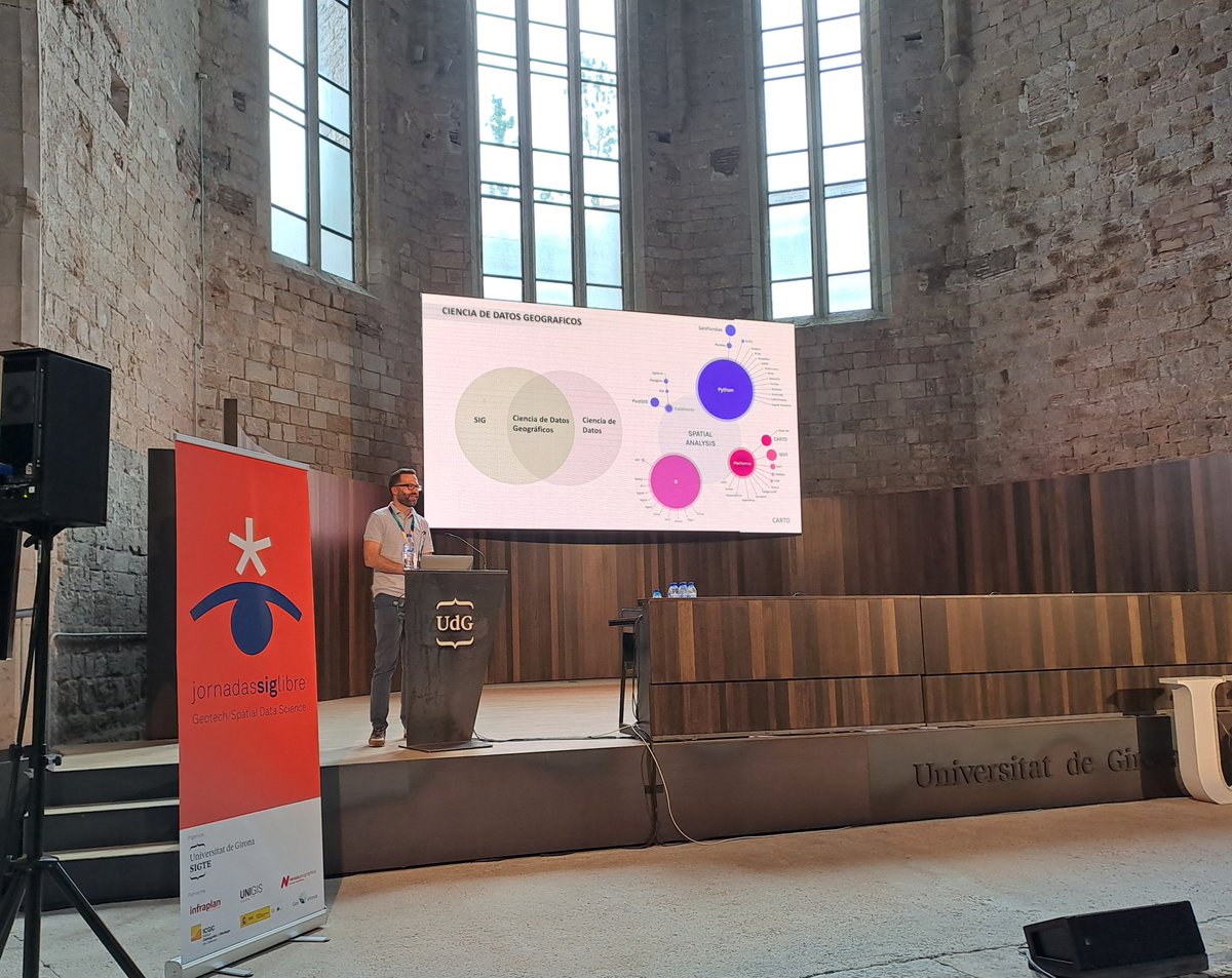 Ponència inicial de Dominic Royé (@dr_xeo) titulada "GIS con R. Perspectivas en el contexto de Open Data y Open Software"