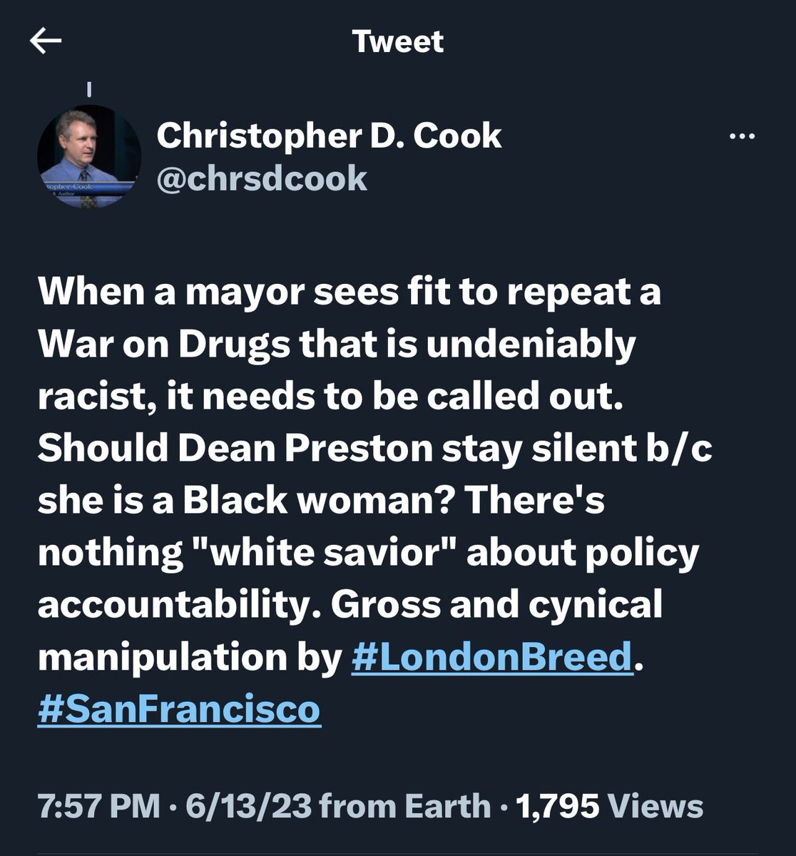 Does anyone else fucking despise this guy and morons who think like him? @chrsdcook