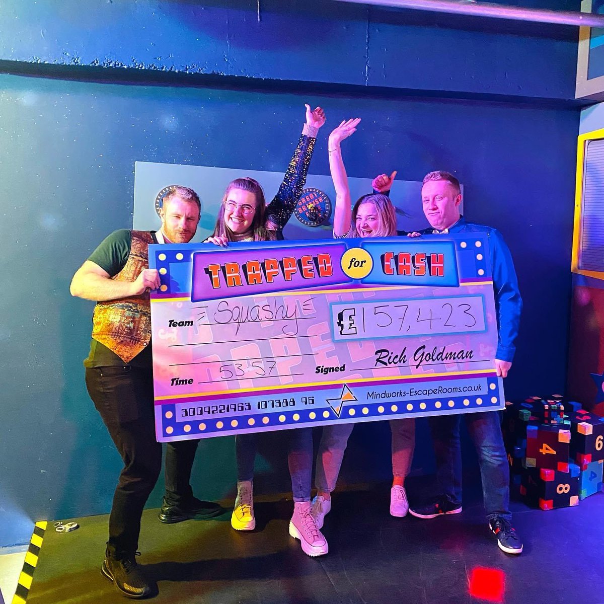 “All I can say is wow!” ⭐️⭐️⭐️⭐️⭐️

Thank you Team Squashy for your incredibly kind and amazing 5-star review!! You guys smashed our game ‘Trapped For Cash’… look at that score!!! 🥹💰💥

💬 “As a group that has completed nearly 100 rooms, Trapped For Cash was amazing!” 💬