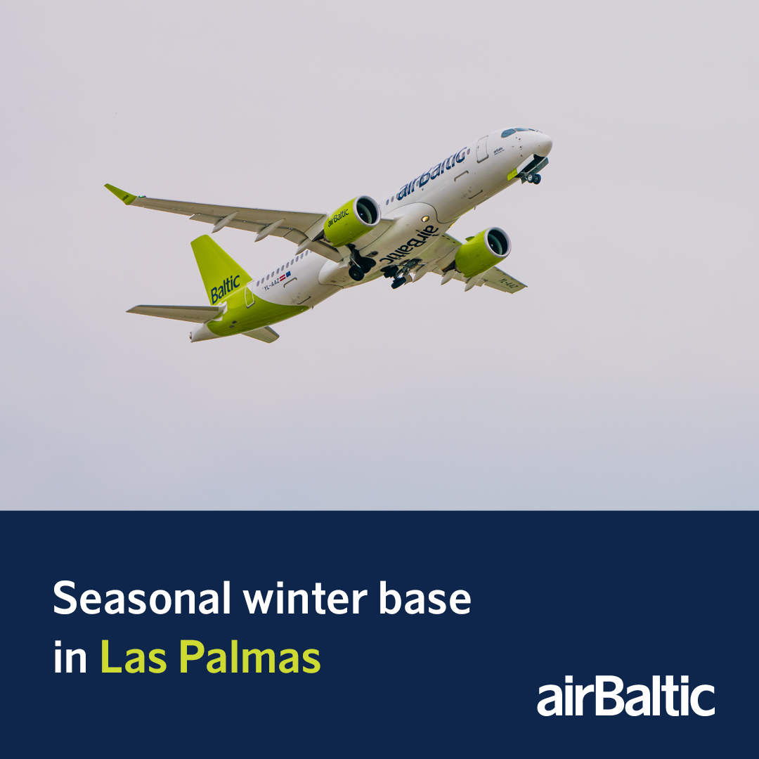 Fremskreden forhindre lidenskabelig airBaltic on Twitter: "We're happy to announce that we will open a seasonal  base in Las Palmas, Gran Canaria 🇪🇸 for the upcoming winter season,  beginning at the end of October 2023!