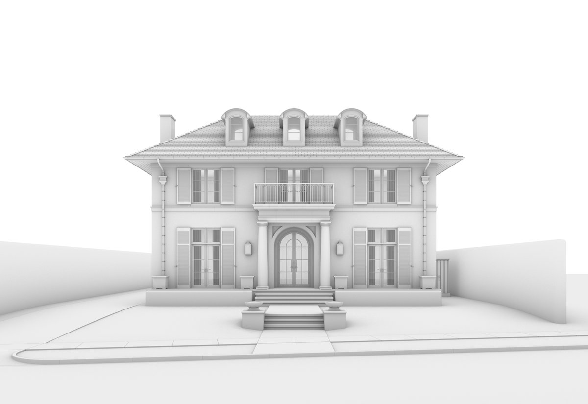 WIP, 3d model of a Family House 3ds max