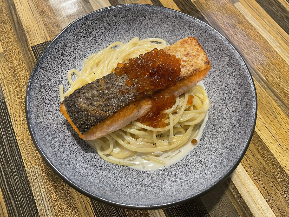 Spa salmon ikura cream sauce #AMWA #food