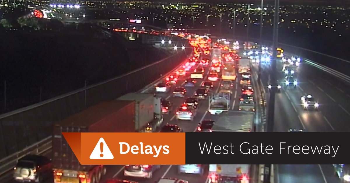 The middle lane of the left carriageway of the West Gate Freeway outbound prior to Grieve Parade is closed following a collision. Please merge patiently and safely, there's congestion from the Bolte Bridge.