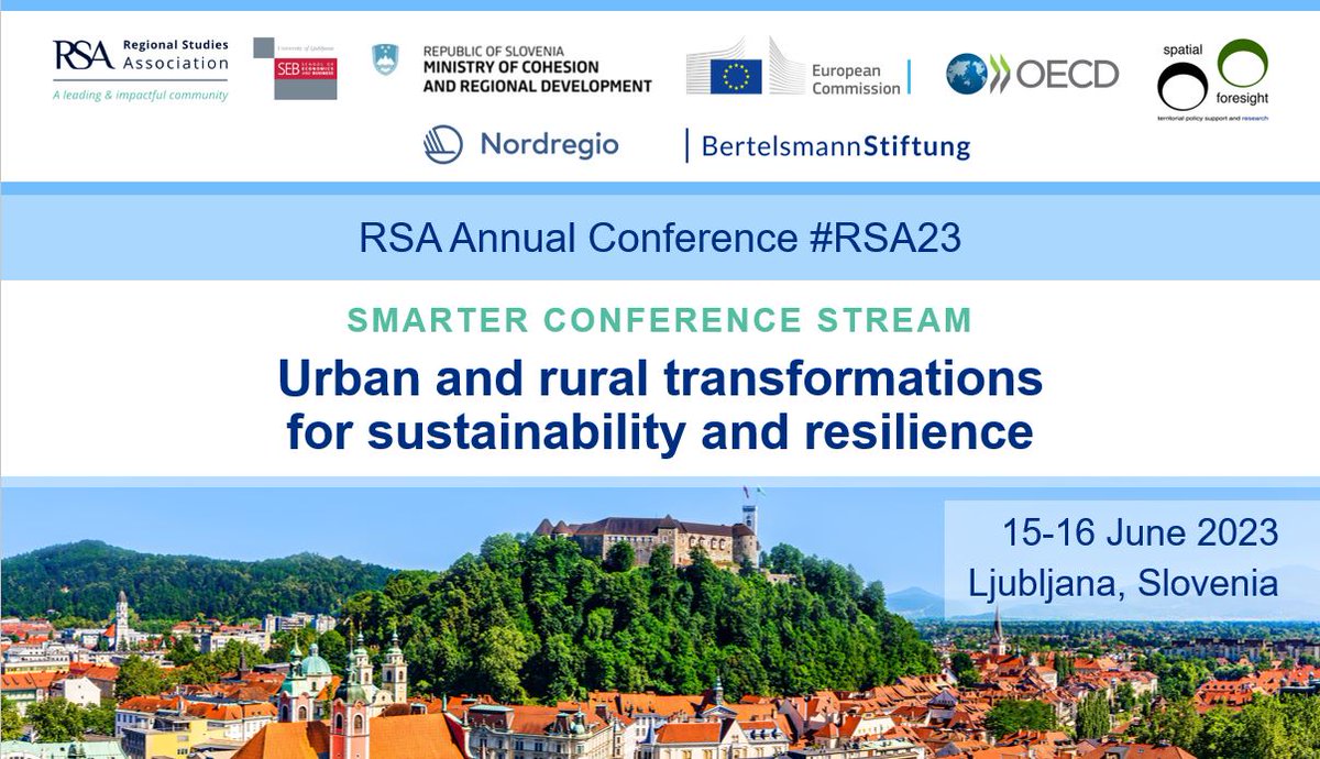 What's the role of place-based policies when it comes to sustainability &amp; resilience? We're looking at the challenges &amp; opportunities generating transformation. If you have registered, join the <a href="/EU_ScienceHub/">EU_ScienceHub</a> &amp; the <a href="/regstud/">Regional Studies Association</a> next 15-16 June

Agenda👉europa.eu/!cmbTdx

#RSA23