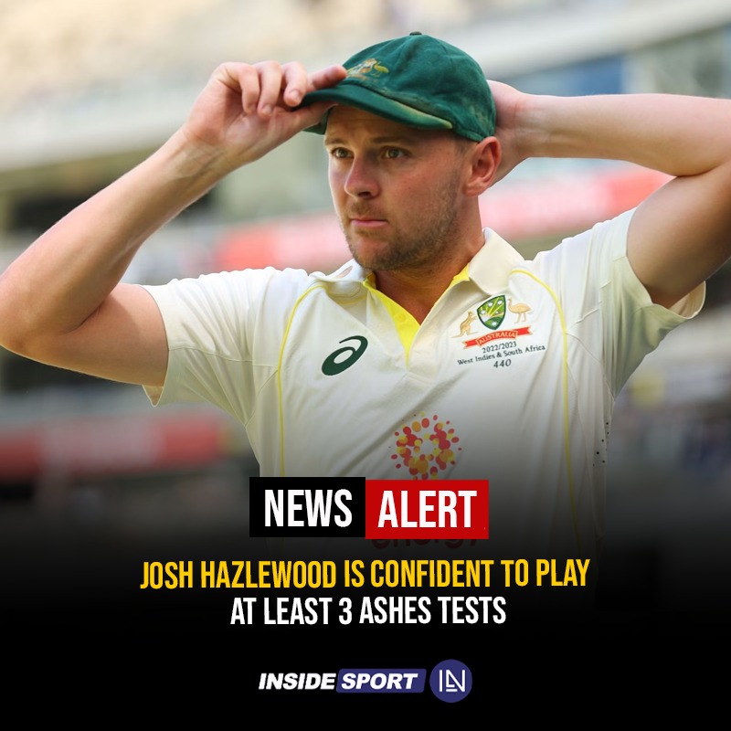 Hazlewood is eyeing a comeback in the Ashes 🏏🔥

#joshhazlewood #Ashes #Ashes2023 #AUSvENG #InsideSport #CricketTwitter
